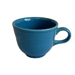 DAMAGED Homer Laughlin China Co Fiestaware Peacock Blue Coffee Tea Cup Lead Free